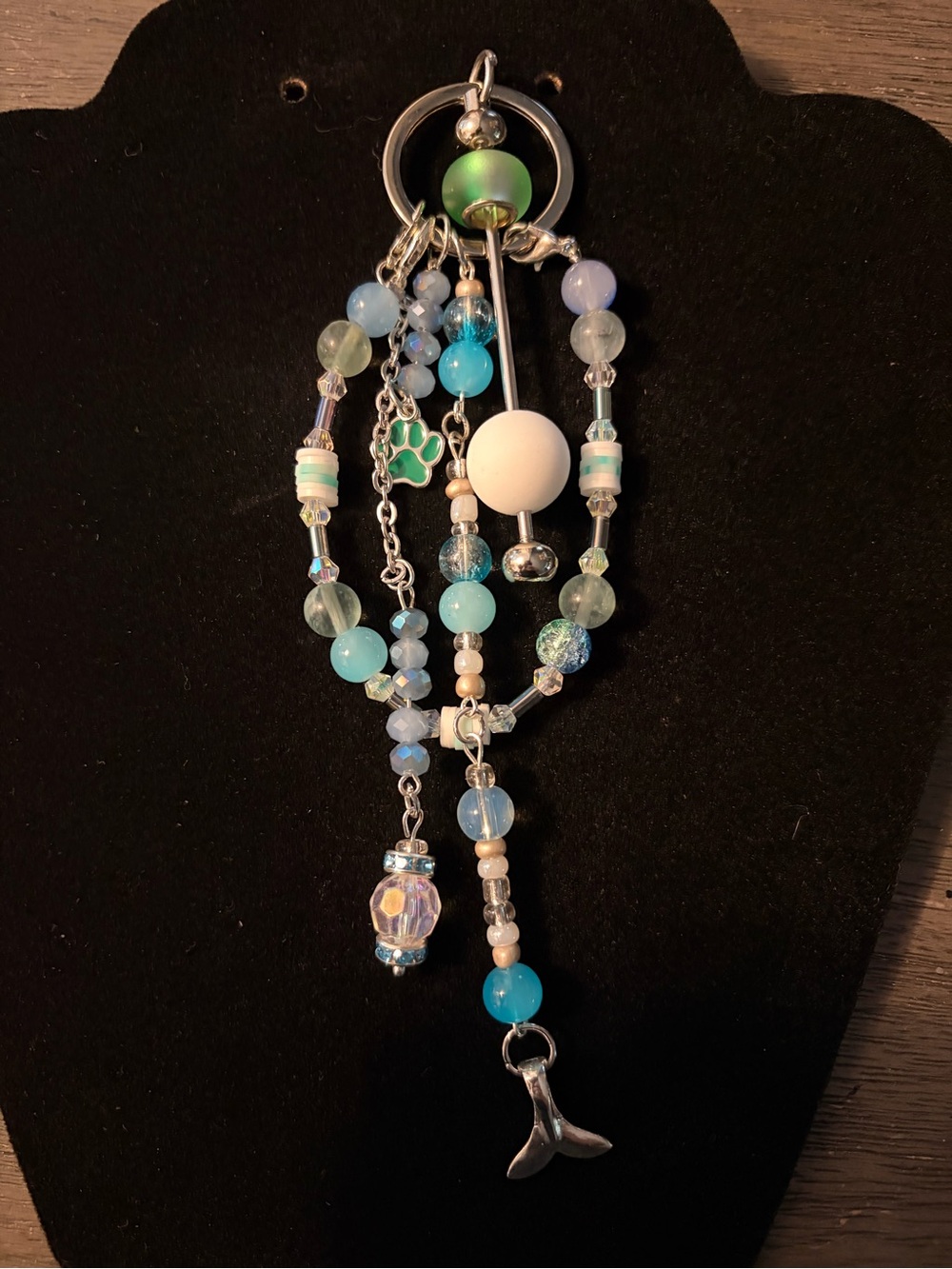 Handmade Blue & Green Beaded Pocketbook Bling